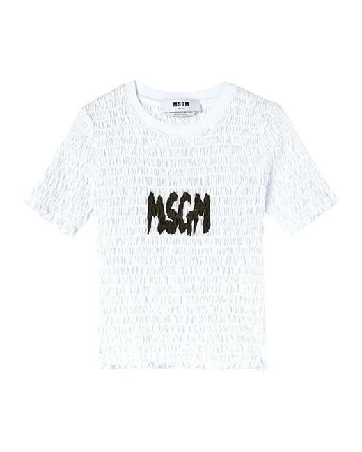 MSGM Tops ,Wit ,T-Shirt in het White