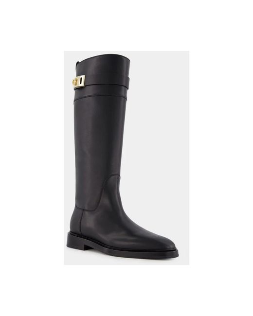 Ferragamo Black High Boots