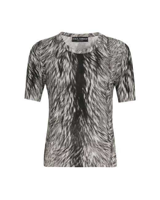 Round-Neck Knitwear di Dolce & Gabbana in Gray