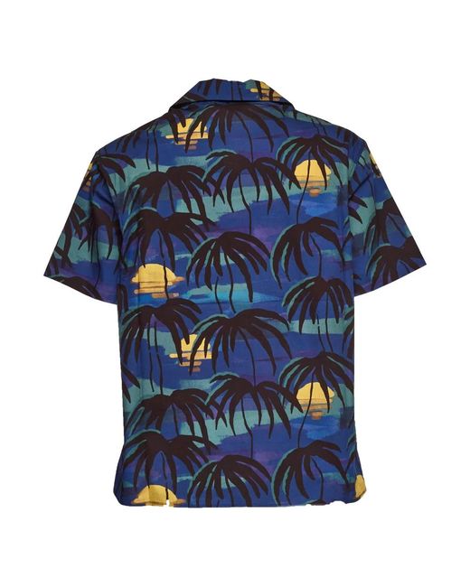 Drole de Monsieur Blue Short Sleeve Shirts for men