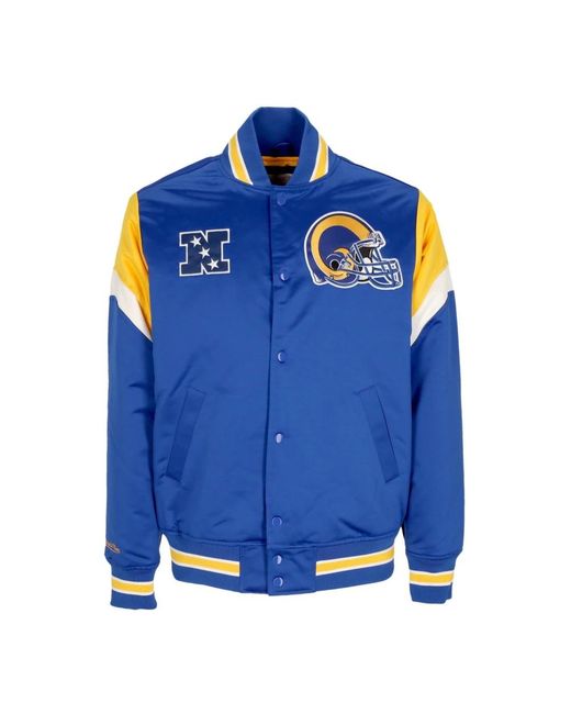 Mitchell & Ness Blue Bomber Jackets for men