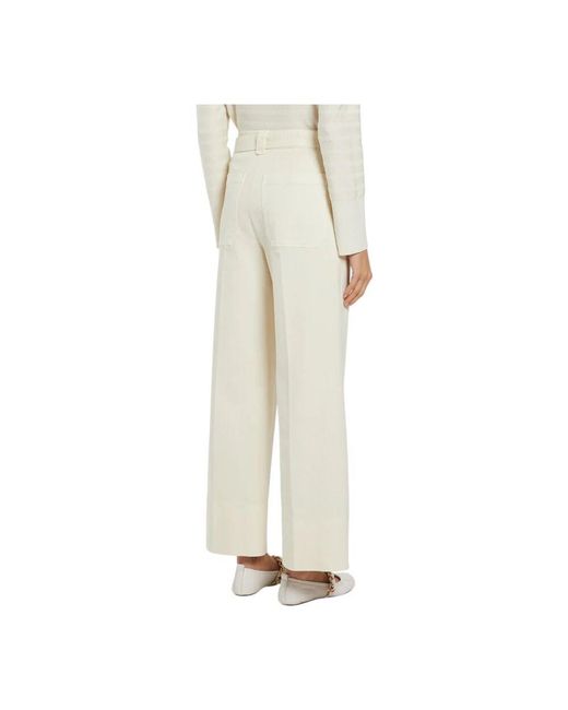 Marella Natural Weite Bein Creme Hose