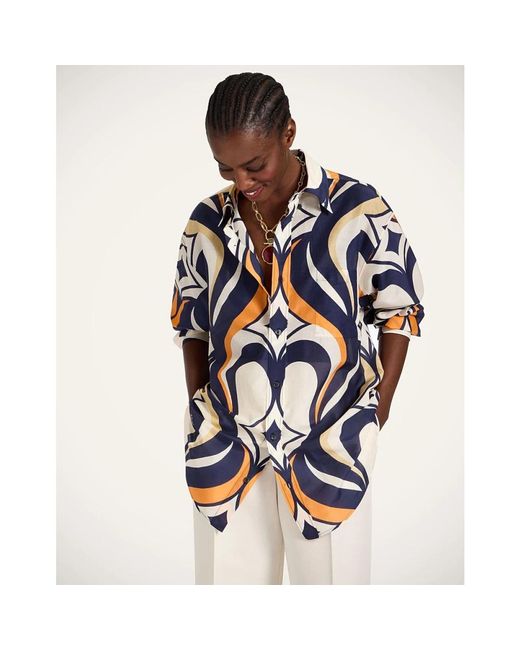 LaDoubleJ Overhemden ,Veelkleurig ,Katoen Blouses & Shirts in het Blue