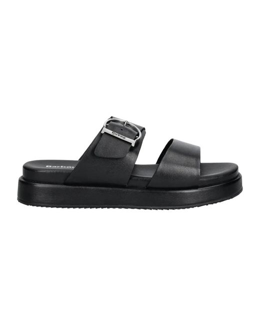 Barbour Black Adele Slides