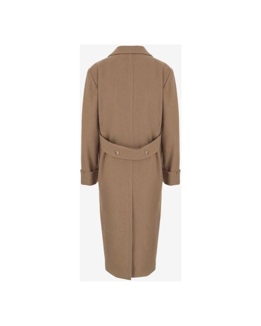 Polo Ralph Lauren Kameel Haar Twill Jas Met Piek Revers in het Brown