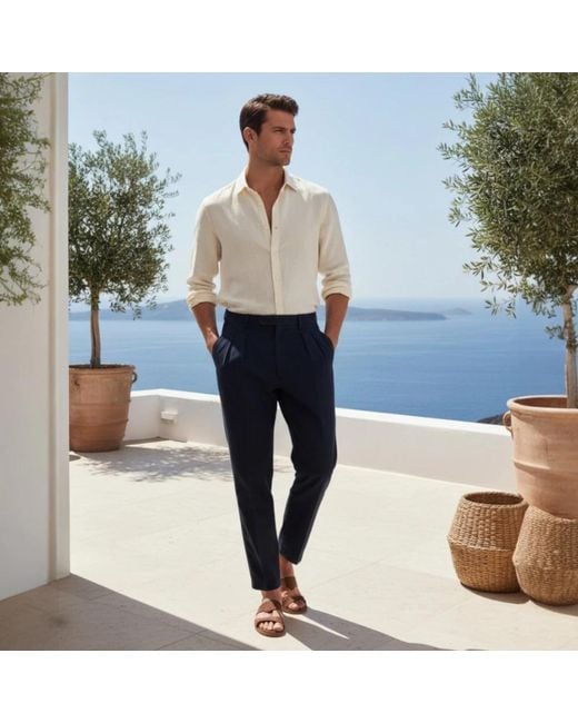 BRIGLIA Blue Chinos for men