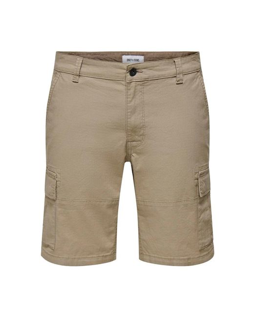 Only & Sons Cargo bermuda shorts für männer in Natural für Herren