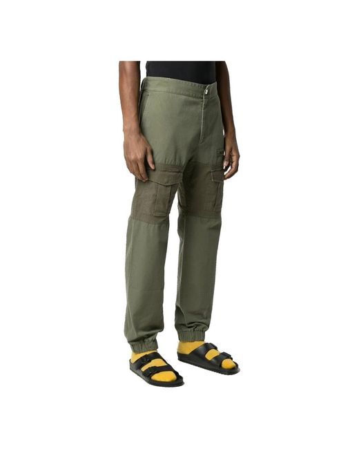 Palm Angels Green Straight Trousers for men