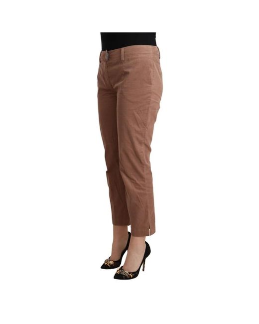CoSTUME NATIONAL Brown Cropped Trousers