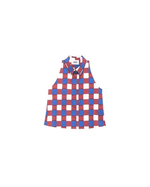Alpha Studio Red Sleeveless Tops