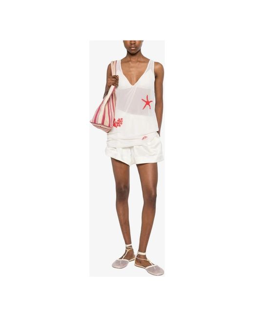 Mc2 Saint Barth Tops ,Wit ,Polyester Raya Mini Jurk in het White
