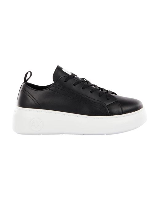 ARMANI EXCHANGE Stijlvolle Leren Sneakers in het Black voor heren
