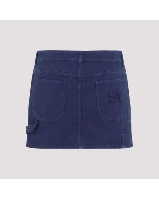 Miu Miu Blauwe Rok Verhoog Mode Stijl in het Blue