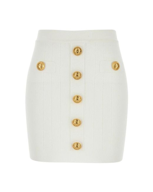 Balmain Rokken ,Wit ,Stijlvolle Gonna Voor Trendy Vrouwen in het White