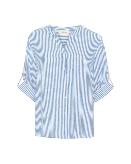 Cream Blue Blouses