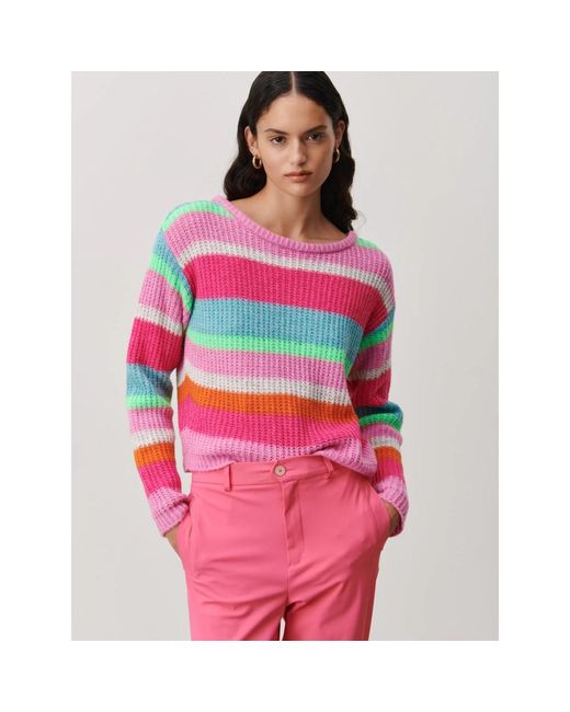 Jane Lushka Pink Bunter stripe pu pullover