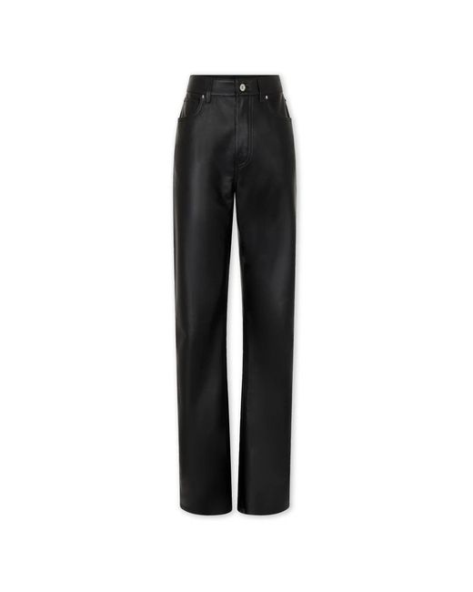 Rabanne Broeken ,Zwart ,Zwarte Leren Flared Broek in het Black