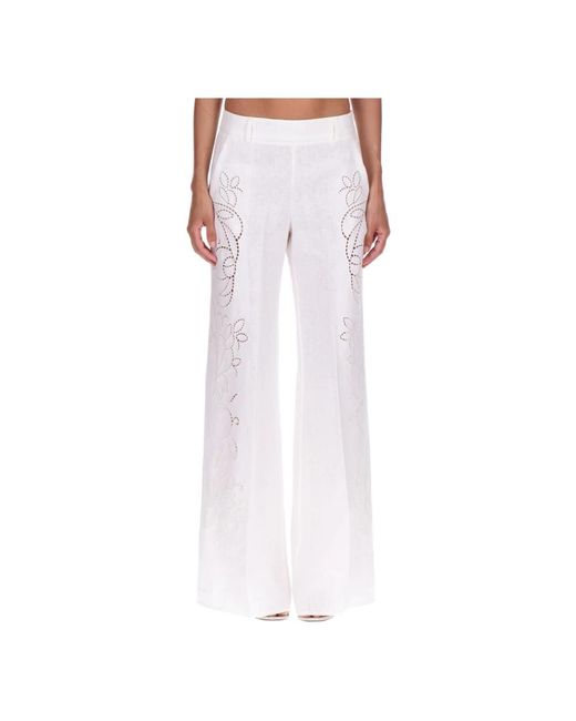 Ermanno Scervino White Wide Trousers