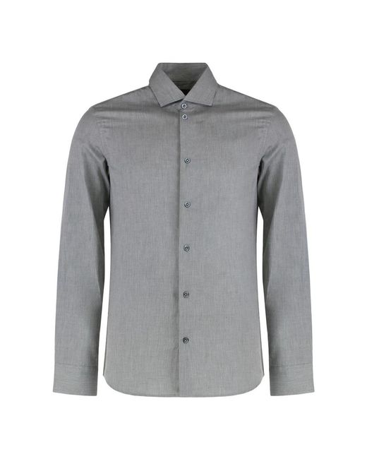 Moorer Gray Casual Shirts for men