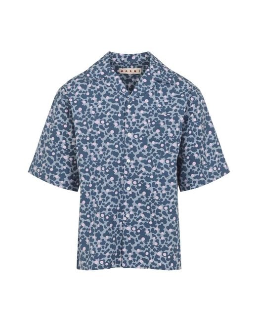 Marni Blue Short Sleeve Shirts for men