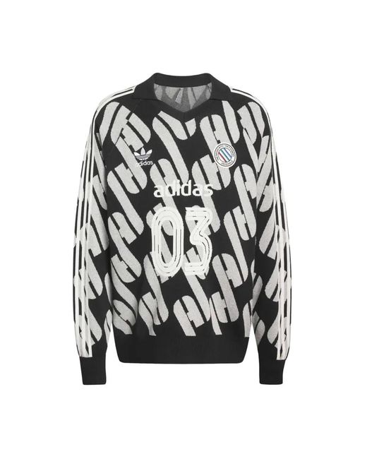 Adidas Black V-Neck Knitwear for men