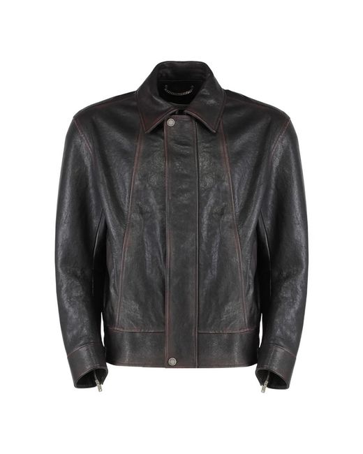 Golden Goose Deluxe Brand Black Leather Jackets for men