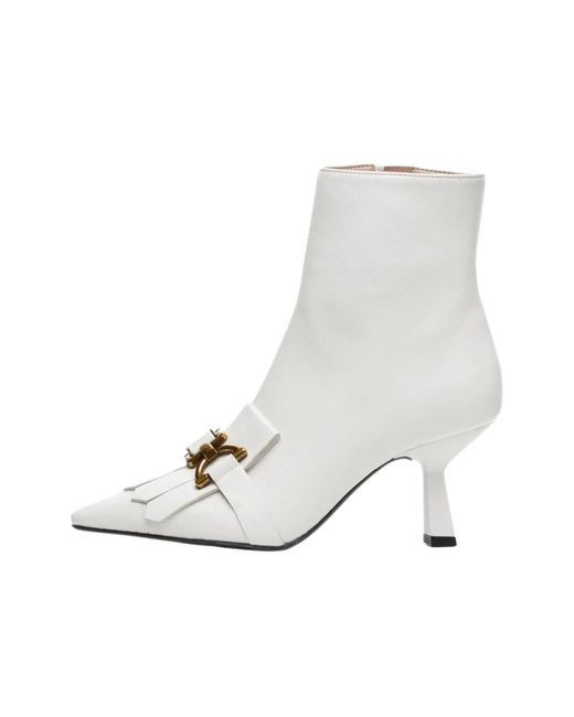 Poche Paris White Heeled Boots