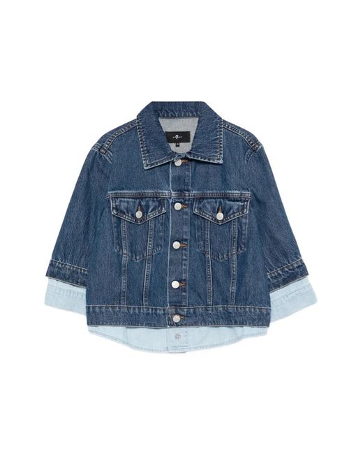 7 For All Mankind Blue Denim Jackets