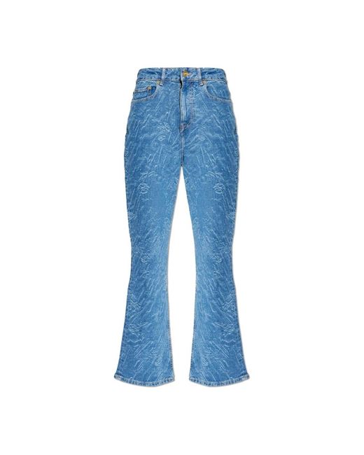 Ganni Jeans ,Blauw ,Denim Flared Jeans in het Blue