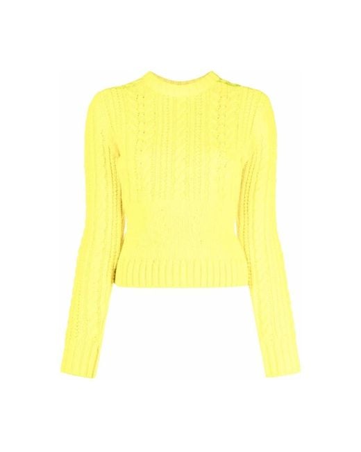 Philosophy Di Lorenzo Serafini Yellow Round-Neck Knitwear