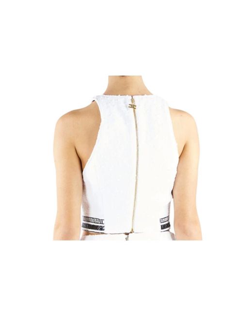 Elisabetta Franchi Gray Sleeveless Tops