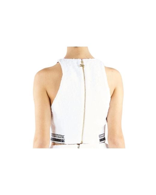 Elisabetta Franchi Sleeveless Tops in het Gray