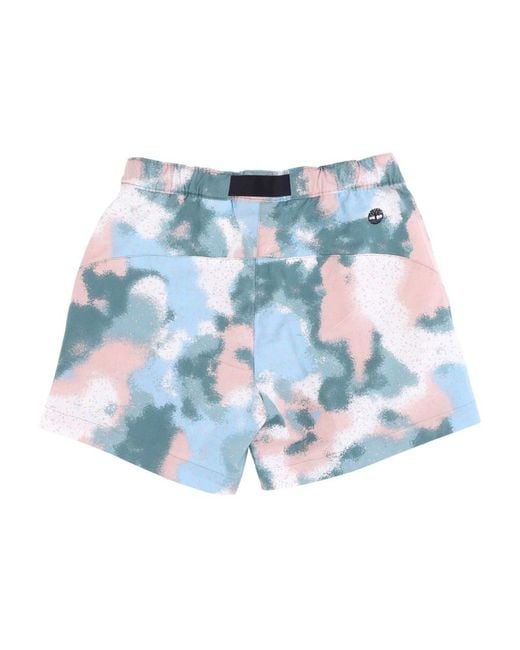 Timberland Korte Broeken ,Veelkleurig ,Katoen Water Print Shorts in het Blue