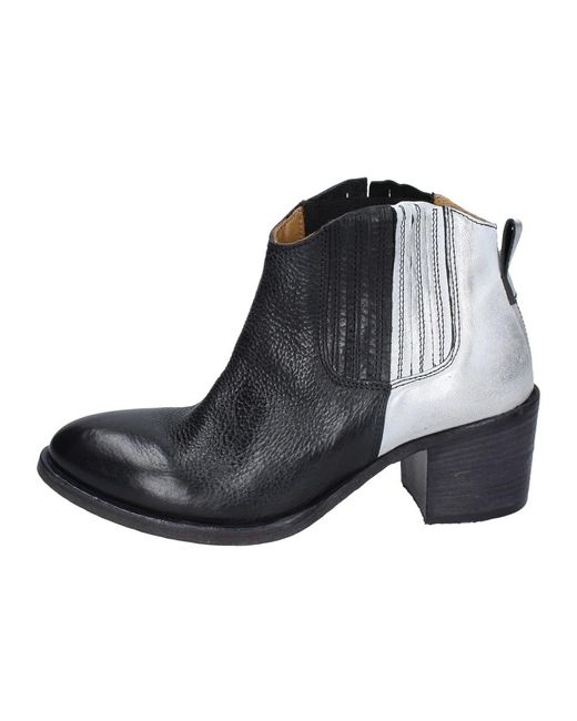 Moma Black Cowboy & Biker Boots