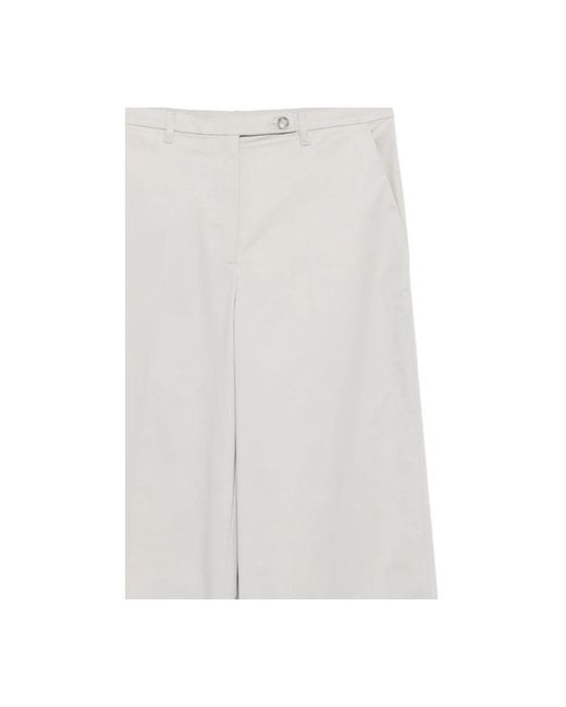 Emporio Armani White Wide Trousers
