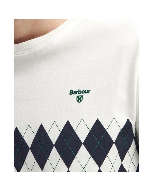 Barbour Argyle panel tee whisper in White für Herren