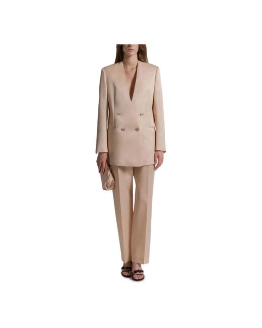 Alberta Ferretti Natural Blazers