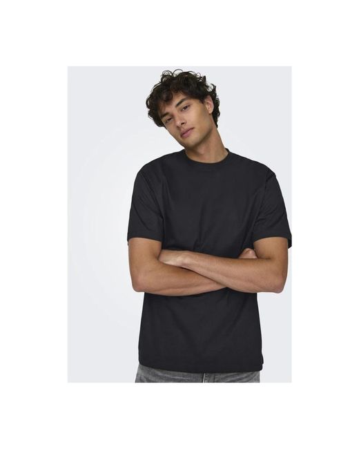Only & Sons Relax t-shirt kurzarm in Black für Herren
