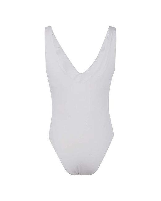 Entire studios Tops ,Grijs ,Katoen V-Hals Bodysuit in het White