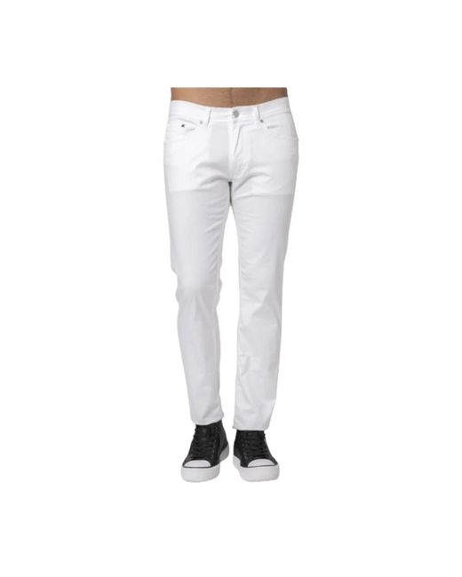 Jeans slim fit in cotone bianco di Karl Lagerfeld in Gray da Uomo