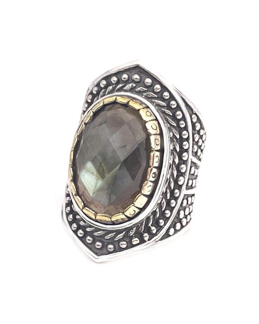 JALAN JALAN Metallic Labradorit facettierter ring