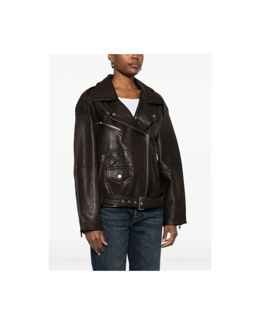 Gestuz Black Leather Jackets