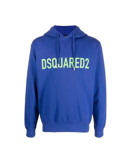 DSquared² Hoodies & Sweatvesten ,Blauw ,Katoen Blauwe Casual Sweater Hoodie Katoen in het Blue voor heren