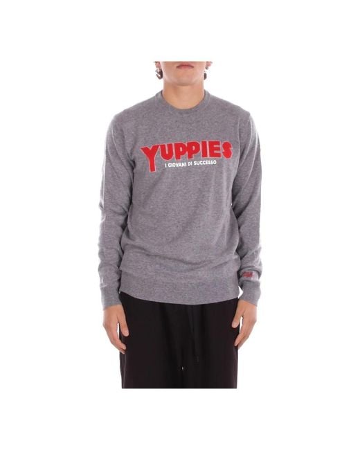 Mc2 Saint Barth Gray Round-Neck Knitwear for men