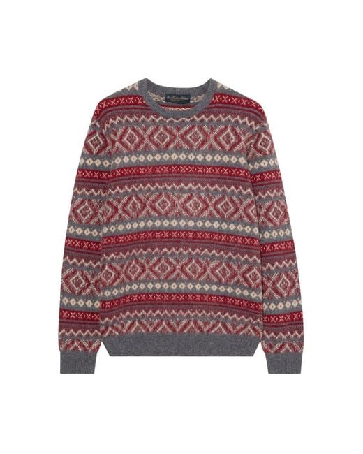 Round-Neck Knitwear Brooks Brothers de hombre de color Red