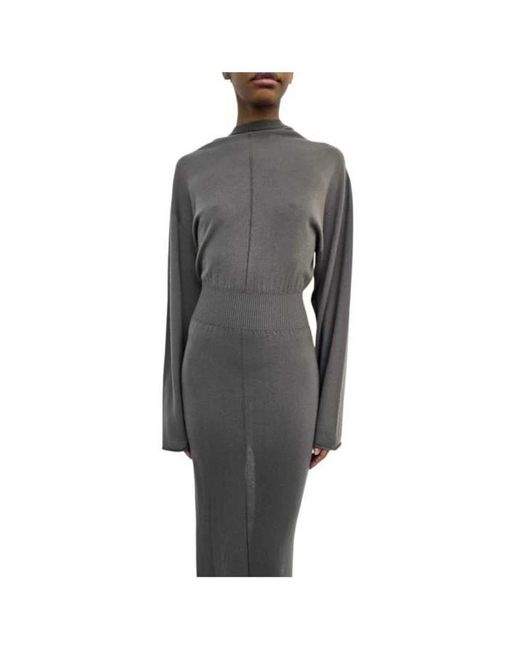 Rick Owens Gray Knitted Dresses