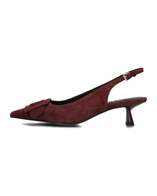 Bibi Lou Brown Rote Slingback-Absätze Für Herbst/Winter