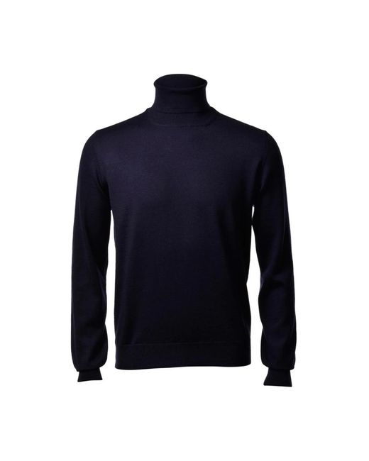 Gran Sasso Truien & Vesten ,Blauw ,Wol Coltrui Trui in het Blue voor heren
