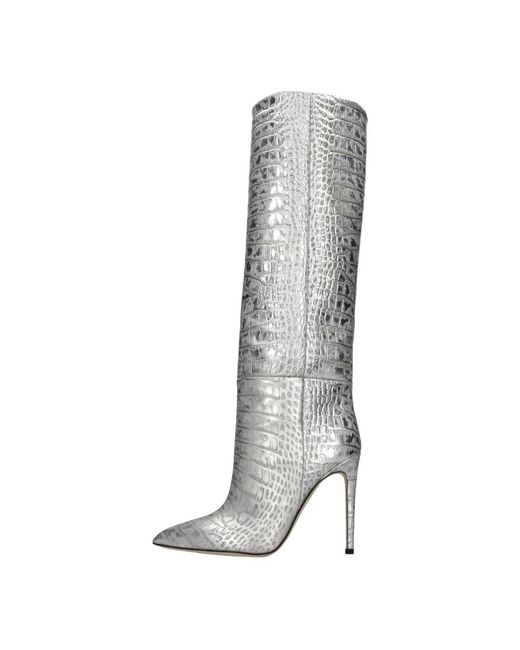 Paris Texas Gray Heeled Boots