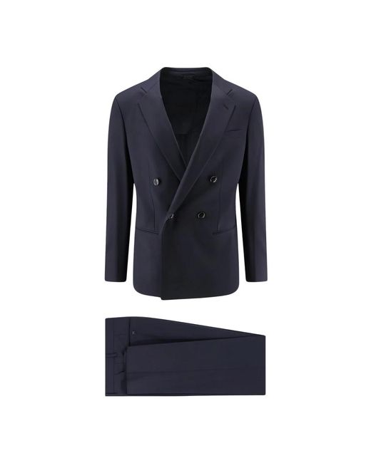 Giorgio Armani Blue Double Breasted Suits for men